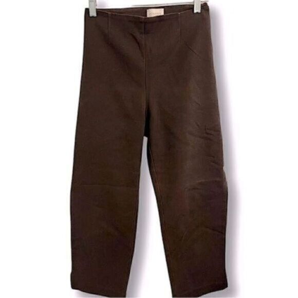 Chico's flat front cropped brown pants. Side zip. Size 1. - Picture 1 of 4
